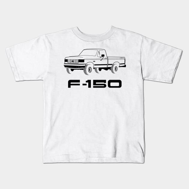 1987-1991 F150 Black Print Kids T-Shirt by The OBS Apparel